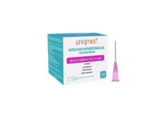 Agulhas Hipodérmicas Descartáveis Uniqmed 24G x 3/4 POL (20mm x 0.55mm) - Caixa com 100 Unidades