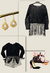Blusa Rendada Franja Preta - Look Q Brilha