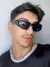 Óculos de Sol Masculino Futurista Prateado e Preto Y2k Retangular Nova moda Geométrico Novidade Óculos trend 2024