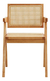 Sillones Square De Comedor Cocina Madera Rattan Sintético X2 Estructura De La Silla Marrón Claro - MAKOM