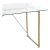 Mesa De Comedor Beverly 1.20x80x75cm Con Tapa De Vidrio Templado De 8mm Con Estructura Y Patas De Hierro Pintado Al Horno Con Pintura Epoxi Acabado Simil Madera. - tienda online