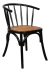 Imagen de Silla De Comedor Cocina Bistró Nórdica Moderna De Madera Maciza De Olmo Laqueada En Negro Con Asiento De Rattan Tejido