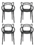 Silla Master Cocina Comedor Apilable Reforzada X 4 Unidades Estructura De La Silla Negro Asiento Negro Diseño De La Tela Polipropileno