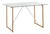Mesa De Comedor Beverly 1.20x80x75cm Con Tapa De Vidrio Templado De 8mm Con Estructura Y Patas De Hierro Pintado Al Horno Con Pintura Epoxi Acabado Simil Madera.