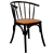 Silla De Comedor Cocina Bistró Nórdica Moderna De Madera Maciza De Olmo Laqueada En Negro Con Asiento De Rattan Tejido