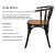 Silla De Comedor Cocina Bistró Nórdica Moderna De Madera Maciza De Olmo Laqueada En Negro Con Asiento De Rattan Tejido - tienda online