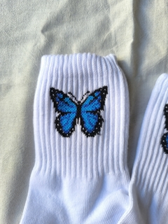 Medias media caña mariposa azul - comprar online