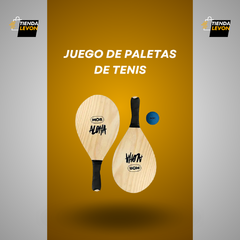 JUEGO DE PALETAS DE MADERA + PELOTA!