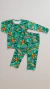 Conjunto Térmico Estampado Do Dinossauro Verde - comprar online