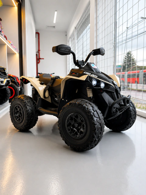 Quadriciclo Elétrico Infantil Can Am Bateria12v Pneu Borrac Bege