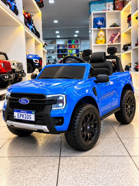 Carrinho Elétrico Infantil Ford RANGER 12v-Azul