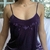 Slip dress - Vestido vintage em veludo estilo camisola roxo (Brechó)