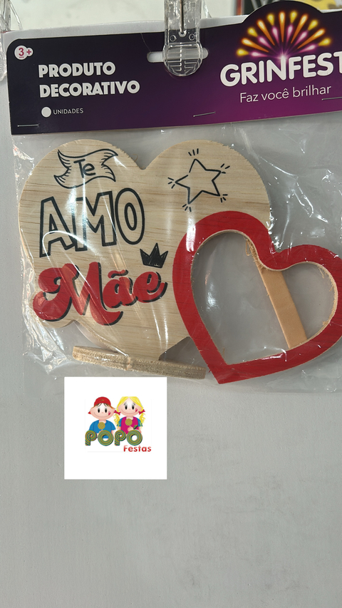 Porta Retrato Te Amo Mãe Vermelho