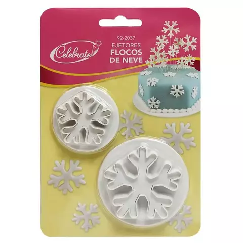 Ejetor Floco de Neve de Plástico- Celebrat- 2 peças