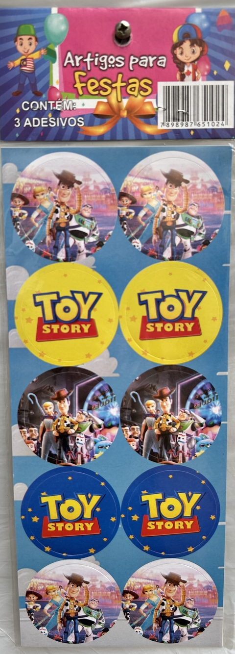 Adesivo Redondo Toy Story 30 unidades