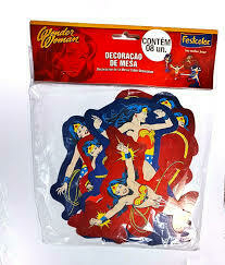 Decoração de mesa Mulher Maravilha 8 unidades