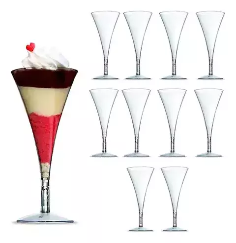 Mini Taça Cone Acrílico Para Sobremesa -Transparente- 60ml - 10 unidades