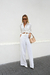 Calça em linho off white