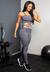 Calça Legging Cintura Alta + Cropped Alcinha Cinza Mescla com Elásticos Conjunto Fitness | REF: CCA5 - Clothes to you