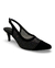 Scarpin Chanel de salto alto de 7,5cm com detalhe em mesh e strass, na cor preta.