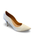 Scarpin clássico branco de salto alto de 8,5cm com bico fino