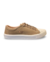 Tênis feminino basic na cor capuccino, com solado branco e detalhes em  tecido.