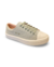 Tênis feminino basic na cor verde, com solado branco e detalhes em couro sintético.