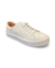 Tênis feminino basic na cor offwhite, com solado branco e detalhes em couro sintético.