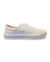 Tênis feminino basic na cor offwhite, com solado branco e detalhes em couro sintético.
