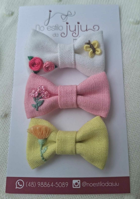 Kit Trio Gravatinha bordado