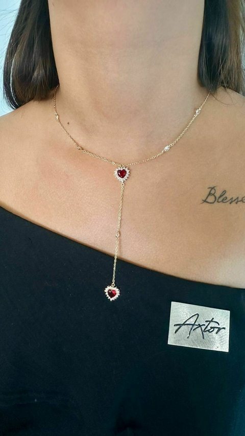 COLAR GRAVATA DUO CORAÇÃO