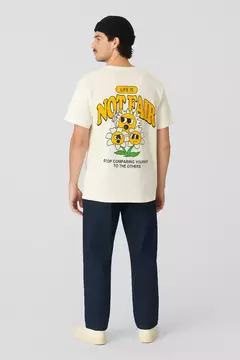 Remera Oversize Hombre Cruda con Estampa Espalda - comprar online