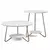 Mesa de centro e mesa lateral Liz com tampo branco e estrutura metálica dourada, ideal para decoração clean.