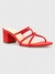 Tamanco Vermelho Salto Bloco Tiras Finas 2040503 - comprar online
