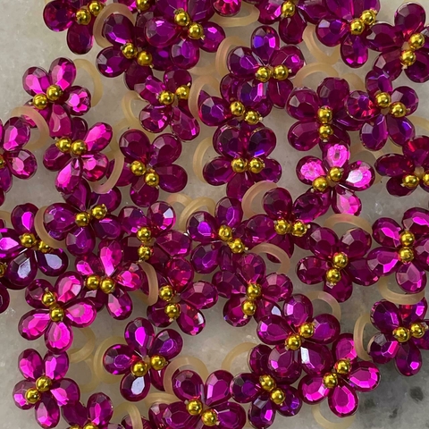 Flores Para Penteado Pet - 16 mm - Pink - 50 unidades