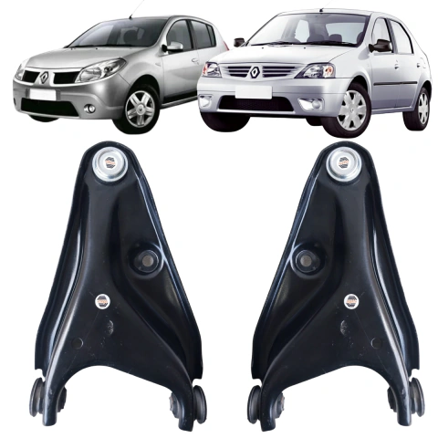 PAR BANDEJAS DE SUSPENSÃO RENAULT LOGAN/SANDERO SUPERIOR (2007 ATÉ 2013) - COMPLETA