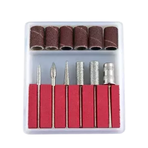 Kit 6 Brocas e 6 Lixas Refil Lixadeira Elétrica Unhas Gel