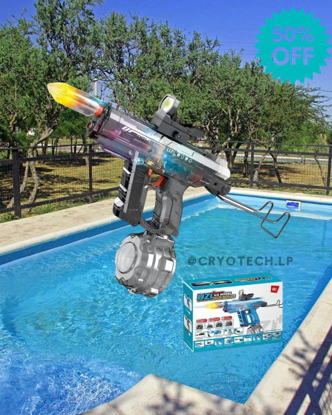 Uzi! Importada / Ametralladora de agua, Automática con Luz de disparo! Efecto de Retroceso, Recargable a USB! Oferta Verano!