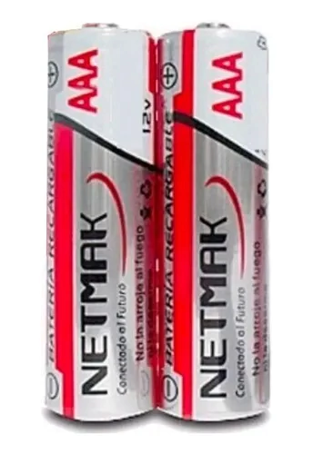 Pila Netmak Recargable AAA-1100 Cilíndrica - pack de 2 unidades