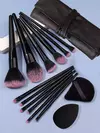 Conjunto de 12 Pincéis de Maquiagem
