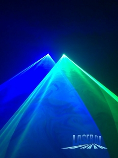 Laser Duplo Azul 1w + Verde 500mw - LaserDj