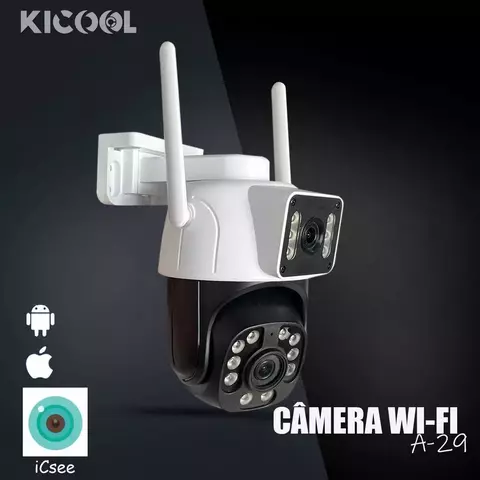 Câmera Wi-fi Ptz Rastreamento Lente E Tela Dupla Icsse A-29