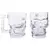Kit Com 2 Copos Caneca Cabeça Caveira Crânio Cerveja Vidro