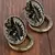 2 peças antigo bronze dragão cabeça alças antigo estilo chinês vintage puxa - DOMU DECOR