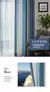 Cortina moderna listra azul gradiente cortinas blackout algodão linho pano para
