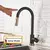 Rozin toque inteligente torneira da cozinha preto pull out sensor torneiras pret - DOMU DECOR