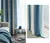 Cortina moderna listra azul gradiente cortinas blackout algodão linho pano para