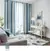Cortina moderna listra azul gradiente cortinas blackout algodão linho pano para - comprar online