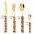 Conjunto de talheres dourados ajoyus, 16/24 peças, espelho de cozinha, talheres - DOMU DECOR