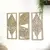 Decoração de parede com 3 peças de arte em madeira, placa de folha boho, deco